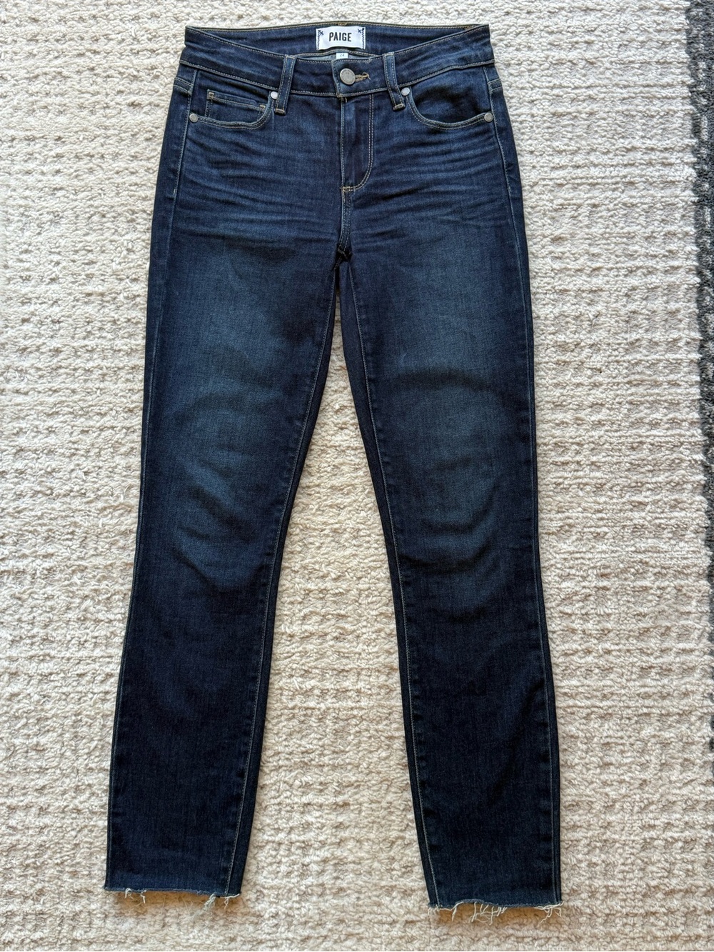 PAIGE $239 Verdugo Ankle Dark Blue High-Rise Skinny Jeans - Picture 3 of 8